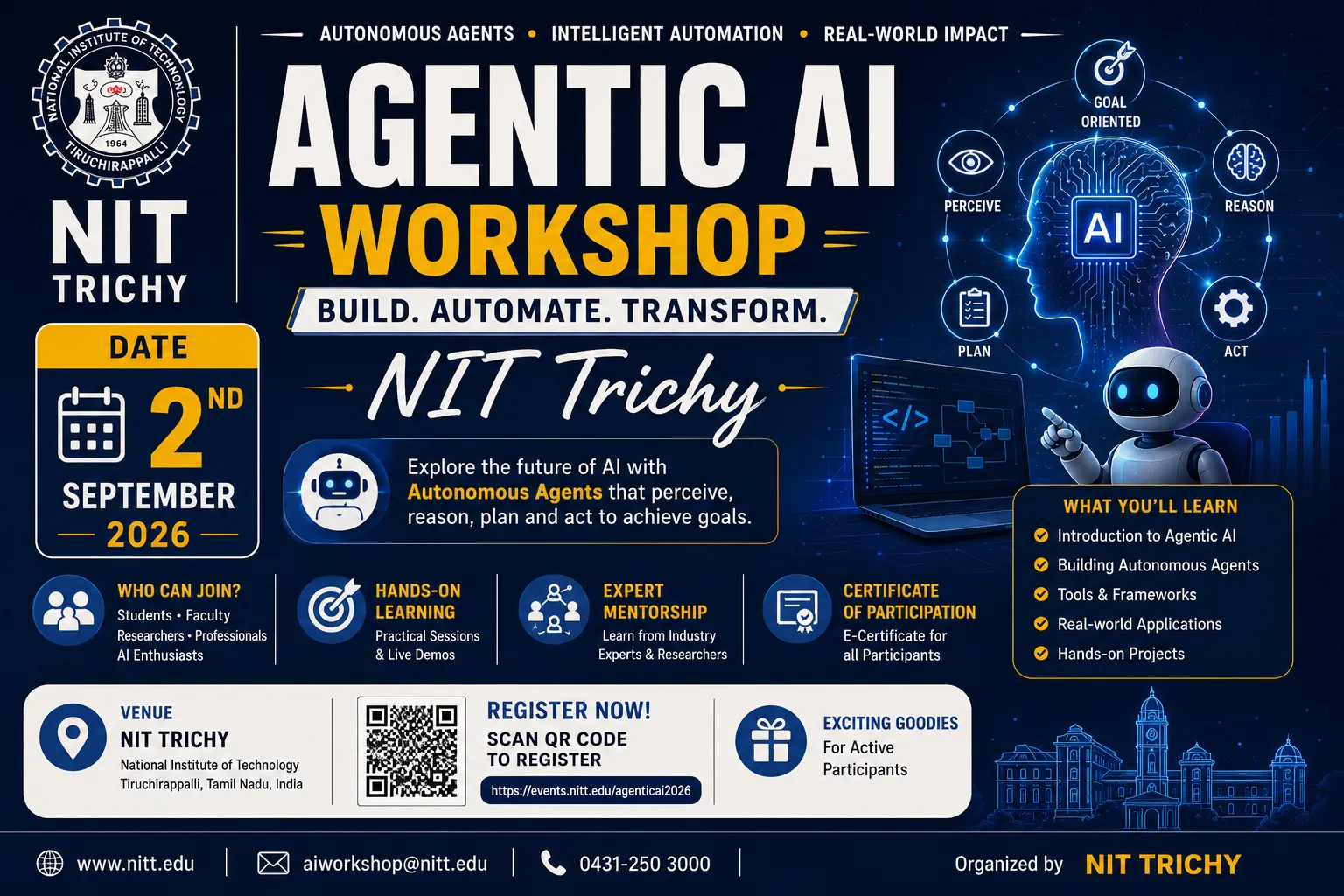 Agentic AI Workshop – NIT Trichy - Online Workshop event in Trichy, Tamil Nadu
