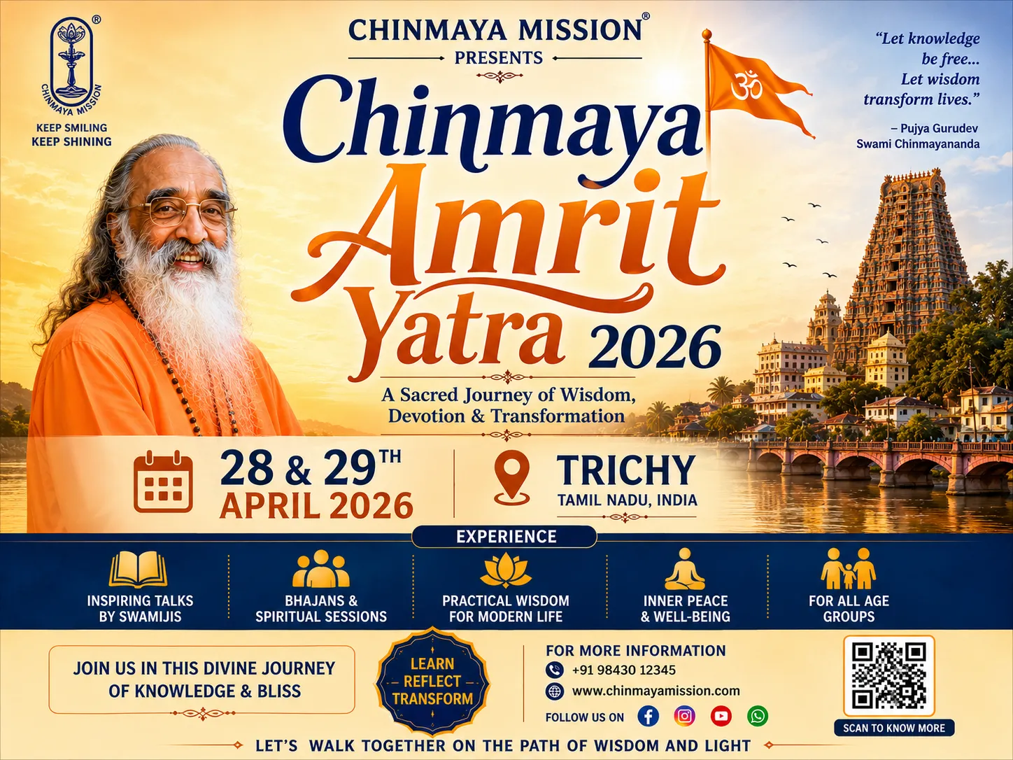 Chinmaya Amrit Yatra 2026 - Spiritual & Cultural event in Trichy, Tamil Nadu
